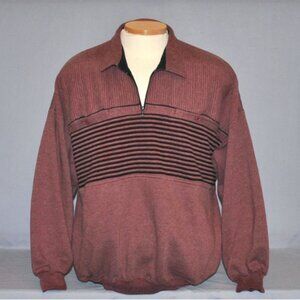 Vintage Sears Sweatshirt Size 2XL Retro Pullover w/ Collar & Stripes